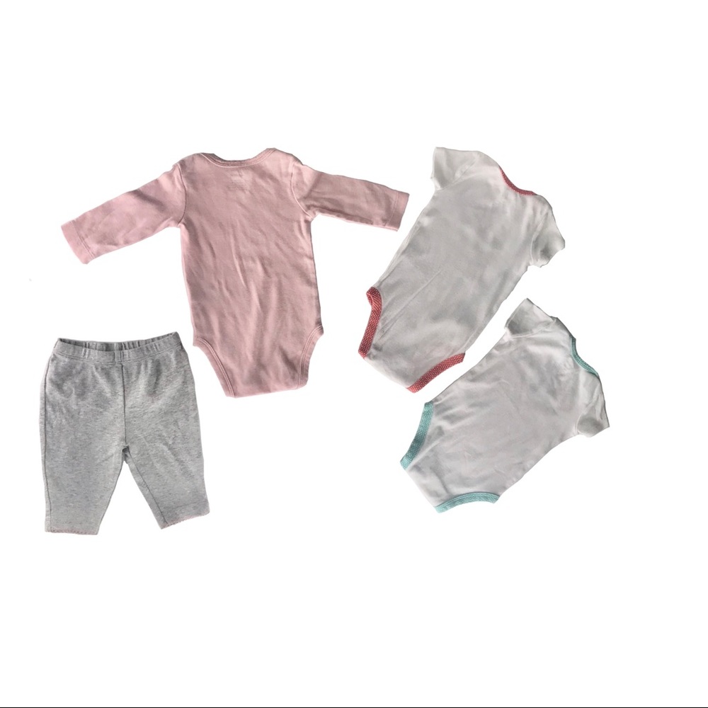 Carter’s Baby Girl 3 M Multicolor Variety Bodysuits & Pants 4 Piece Bundle - Picture 8 of 12